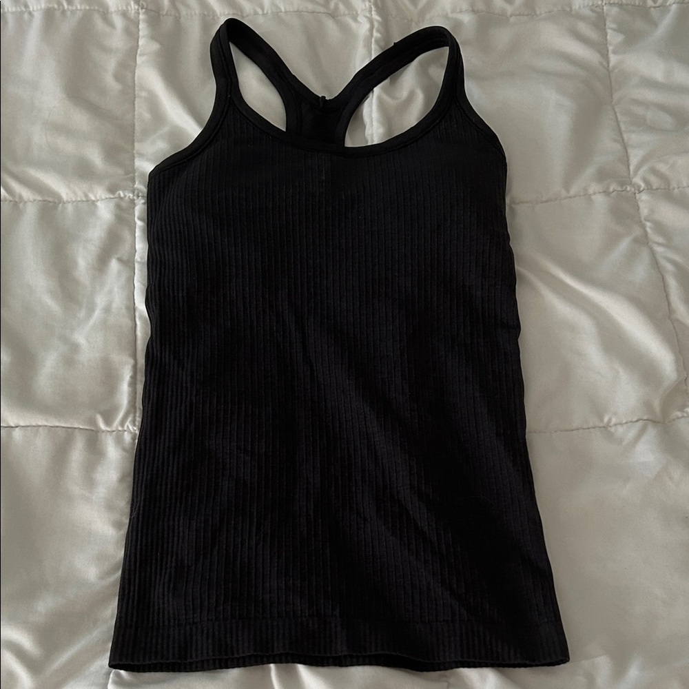 Black Ribbed Women's Tank Top